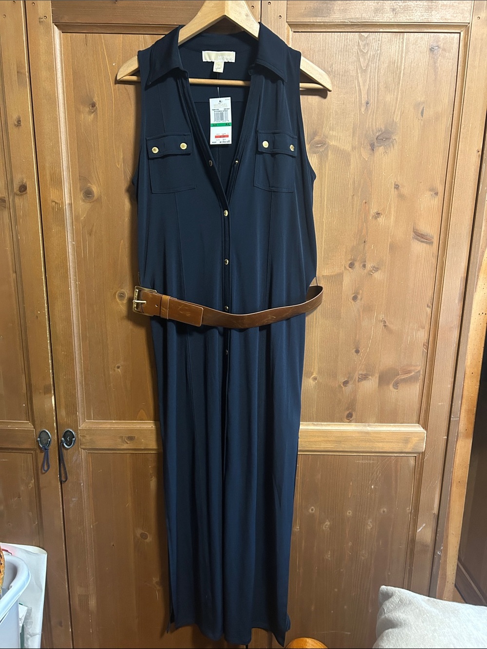 NWT Michael Kors Navy Shirt Dress, size: PL